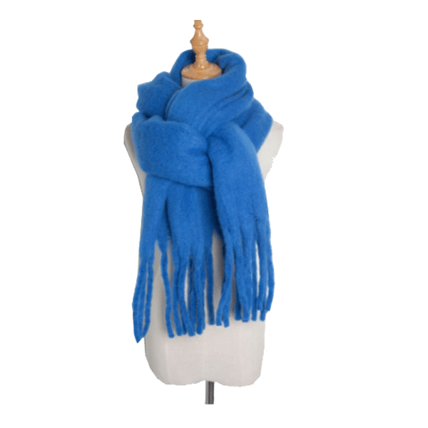 fluffy sjaal royal blue